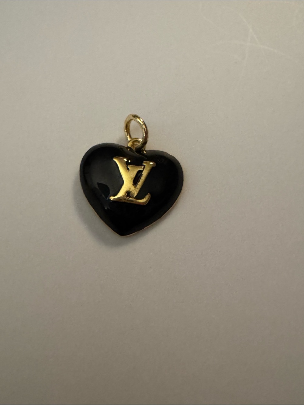 Black Enamel Heart Pendant Charm